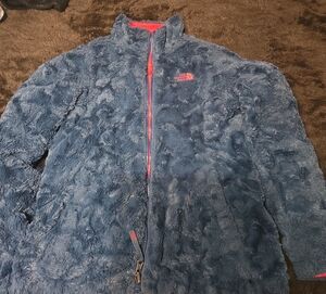 The North Face Navy and Coral Fleece Jacket